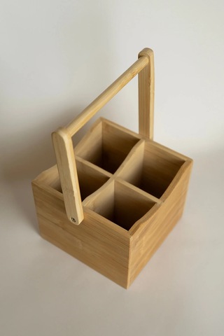 Root Bambu Kare 4 Bölmeli Organizer 5417 Natural