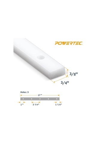 Powertec 71793 Hdpe Gönye Çubuğu 3/4" X 3/8" X 17" Çapraz Kesimli