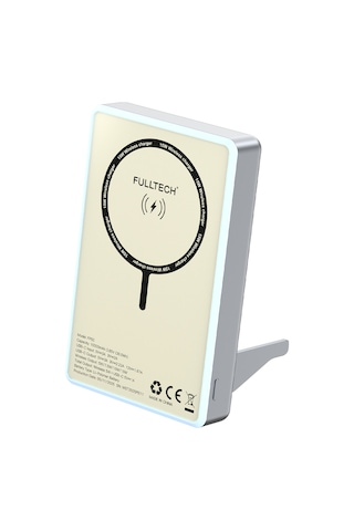 Fulltech Fp50 Magsafe Wireless Powerbank Mavi 10000mah 20w Lcd Ekranlı Standlı Taşınabilir Şarj Ciha