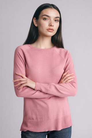 Defacto Relax Fit Bisiklet Yaka Basic Düz Triko Kazak I6913az25wnpn141 Pembe