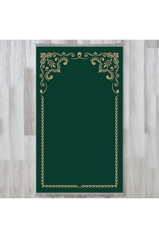 Evaşk Namazlık Dokuma Halı Kaymaz Muslumana Seccade66x113 Yeşil EVASK811D66