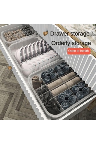 Novahub Yeşil Çekmece Tipi İç Çamaşırı Külot Çorap Saklama Kutusu - Ev Dekorasyonu İçin Pratik Bölme Organizasyon Kutusu Yeşil