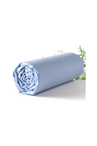 %100 Pamuklu Açık Mavi 90x190 Tek Kişilik Lastikli Çarşaf Seti