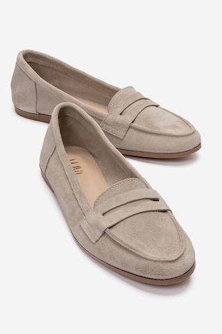 Luvishoes F02 Bej Suet Kadın Babet Bej