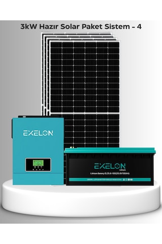 3kw Hazır Solar Paket - 4 24v Mppt Akıllı İnverter Off-grid Sistem