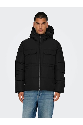 Only & Sons Erkek Mont Siyah 22029661 Onselıjah Pckt. Hood Jacket Otw Noos 25kw21000040 W21002 Siyah