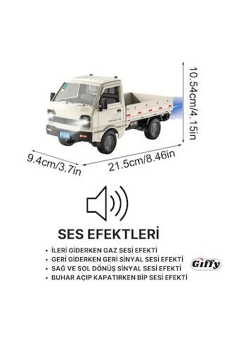 Uzaktan Kumandalı Rc Kamyonet ,yük Taşıma Aracı ,sesli ,ışıklı ,şarjlı , Pil Hediyeli ,2.4 Ghz Araç Beyaz