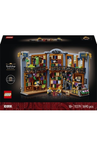 LEGO® Icons Kitabevi: Kitaplık Dekoru 11379 - Yetişkinler için Minifigür İçeren Yaratıcı Model Yapım Seti (1690 Parça)