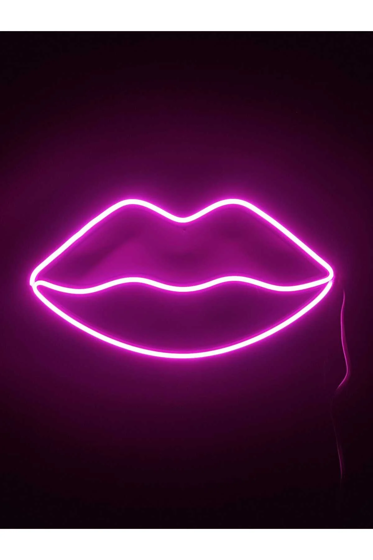 Dudak Neon Led 3d Baskı Pembe