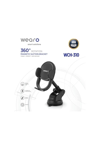 Araç İçi Uzayan Ayarlanabilir Vantuzlu Otomatik Telefon Tutucu - Cam Ve Torpido Için Yüksek Kalite Wch-310