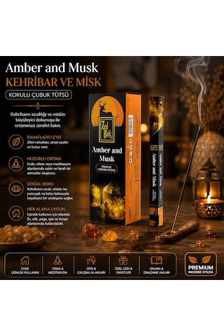 Zed Black Amber Ve Musk Çubuk Tütsü- 6'li Paket