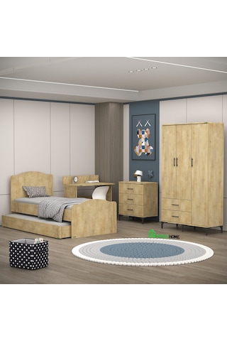Garaj Home Yaren 3 Kapaklı Genç Odası Takımı - Meşe Diğer