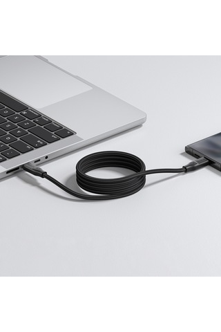 Magnetik Tasarımlı Type-c To Type-c Pd Şarj Kablosu Amazingthing Magcord Serisi 60w 1.2m Siyah