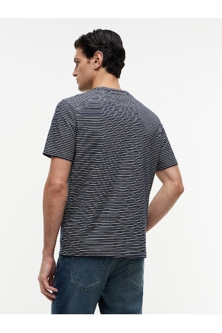 Tommy Hilfiger Ess Seasonal Reg Fıt Strıpe Tee Erkek Mavi T-shirt - Mw0mw40923