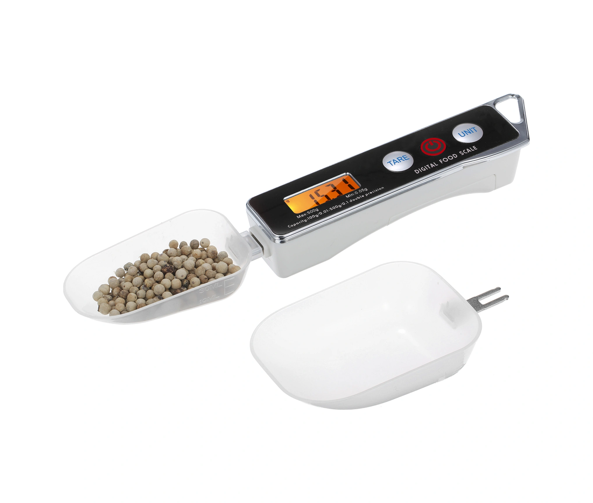 Folinda Ev Kullanıma Dijital Ölçüm Kaşığı, Hamur Şeker Tuz Hassas Ağırlık Ölçer, 0.05g-500g Aralığı, 30ml Ve 80ml İki Kaşık, Siyah Pil Dahil Değil Siyah