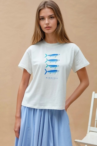 Hiccup Baskı Detaylı Regular Fit Bisiklet Yakalı %100 Pamuklu T-shirt Maya Mavisi