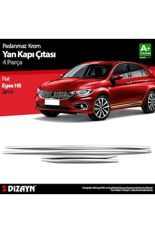 S-dizayn Fiat Egea Hb Krom Yan Kapı Çıtası 4 Prç. 2015 Üzeri