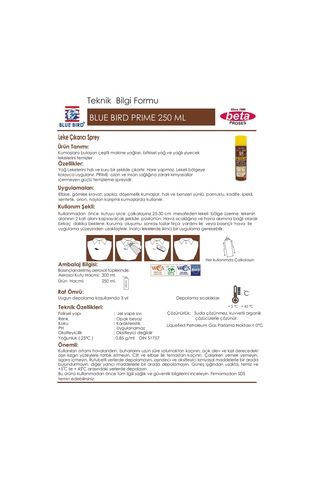 Blue Bird Prime Stain Cleaner Leke Çıkarıcı Sprey 250 ML