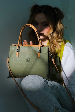 Just Polo Şıklığın Ve Zarafetin Buluştuğu Shopper Yeşil Camel Kadın El Çantası Shoulder Bag Yeşil - Camel