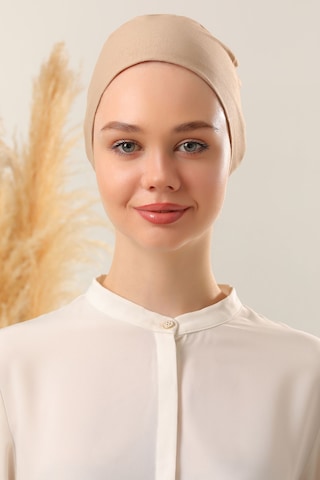 Melodi Scarf Kadın Tesettür Dikişli Set Bone Sütlü Kahve 3 Adet Bağlamalı Penye Bone Sütlü Kahve Sütlü Kahverengi