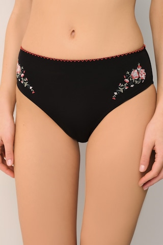Suwen Karla Yüksek Bel Nakışlı Bikini Alt Sb26153012012 Siyah
