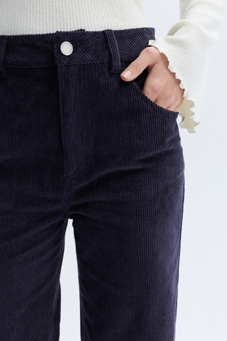 Mudo Kadın Kadın Mor Straight Fit Kadife Pantolon 1264371