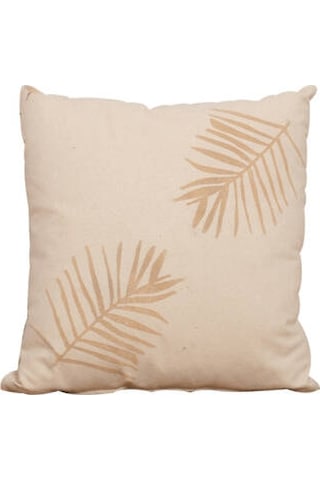 Palm Kırlent-bej/yaprak Baskılı 45x45x10 Cm