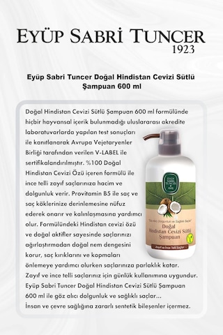Eyüp Sabri Tuncer Doğal Hindistan Cevizi Sütlü Şampuan 600 Ml 5 Al 4 Öde Ve Rosie Pamuk