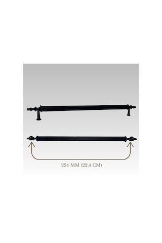 Klipso Mat Siyah 224 Mm Metal Lüks Çekmece Dolap Mobilya Kulpları 10 Adet Siyah