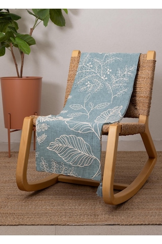 The Mia Throw Koltuk Şalı Püsküllü Yeşil 170x130 Yeşil
