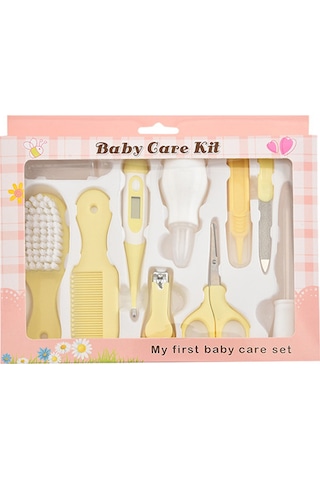 Ximistore9 Bebek Bakım Seti - 10 Parça Tırnak Makası, Fırça Ve Termometre İçerir Pembe