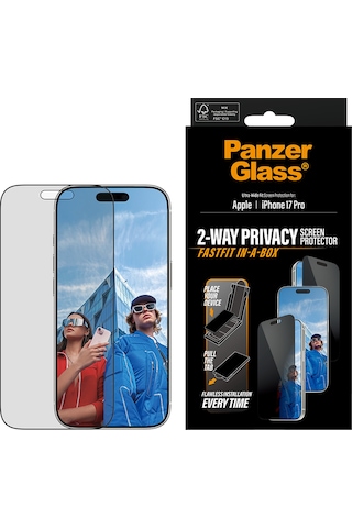 Privacy Apple Uyumlu iPhone 17 Pro Ultra-wide Fit Çerçeveli Gizli/hayalet Ekran Koruyucu - Fastfit Aparatlı
