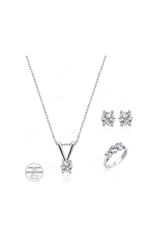 Swarovski Tektaş Gümüş Takı Seti (439989543)