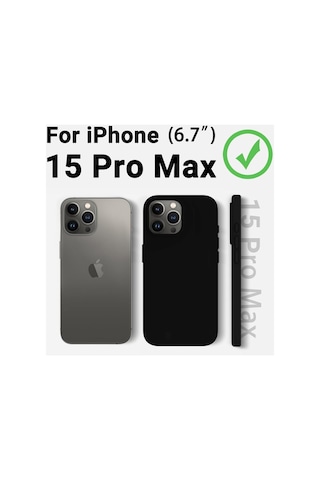Apple iPhone Uyumlu 15 Pro Max Lansman Kılıf, Kadife İç Doku, Soft Yumuşak Liquid Silikon