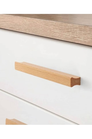 Bella Ahşap Kulp 96mm 9.6cm Lüks Country Mutfak Mobilya Dolap Çekmece Kulbu Doğal Ahşap
