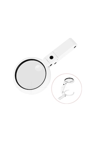 Usb Şarj Edilebilir Katlanabilir 3.5-10x Büyüteç 8 Ledli Masa Ve Eliçin Taşınabilir Büyüteç Fs90rc