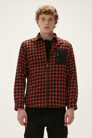 Bad Bear Liam Shirt Turuncu Kareli Fermuarlı Erkek Gömlek-turuncu Turuncu