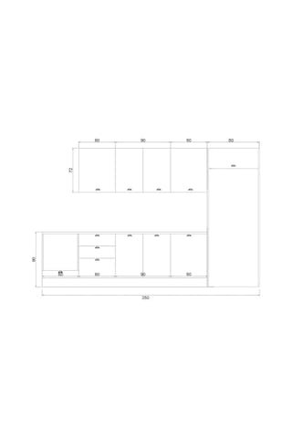 350 Cm %100 Mdf Greena White Mutfak Dolabı Beyaz