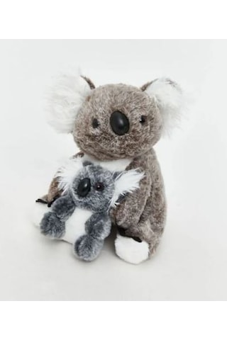 30cm Yavrulu Koala Pelüş Kahverengi - Gri