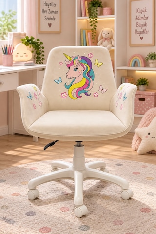 Unicorn Kids Çalışma Koltuğu Krem