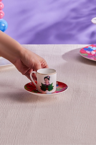 Karaca Frida Kahve Fincanı Ve Tabağı Kırmızı 90 Ml