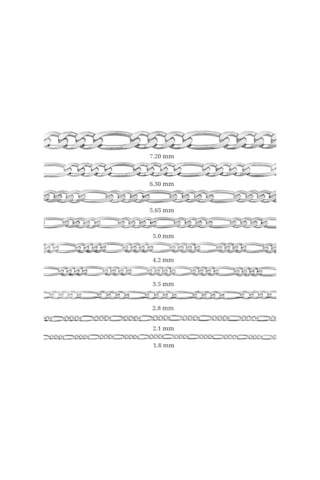 2.10 Mm Gümüş Figaro Zincir - 0.60 Mikron - Name: 45 Cm