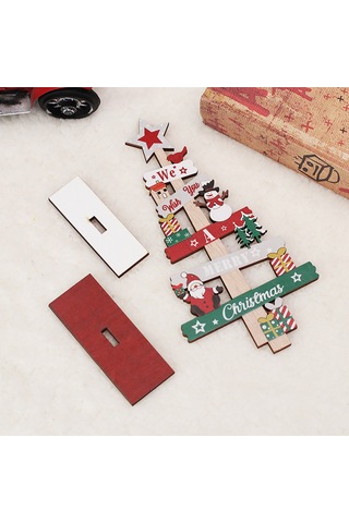 Neevoyu Ahşap Noel Ağaç Dekorasyonu - Ev, Restoran, Parti İçin Dayanıklı Dıy Noel Düzeni