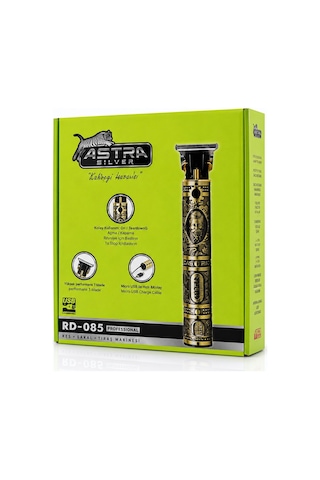 Astra Sılver Rd-085 Saç Sakal Traş Makinesi T Bıçak Usb Şarjlı Komple Metal Diğer