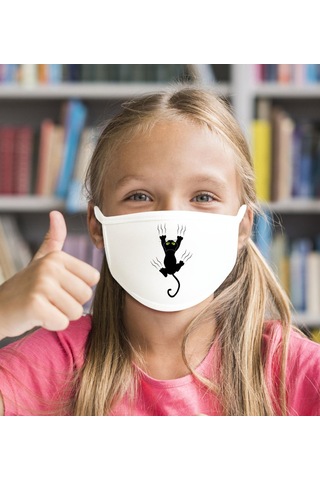 20 Adet Yıkanabilir Beyaz Çocuk Maske-12