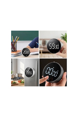 Manyetik Mutfak Lcd Dijital Zamanlayıcı Siyah