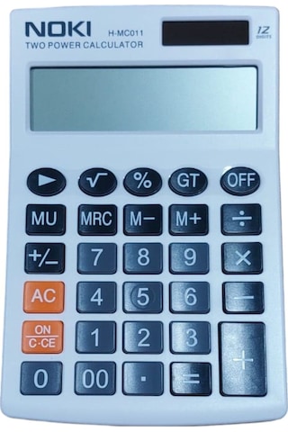 Masaüstü Hesap Makinesi 11x17 Cm 12 Basamaklı Orta Boy Güneş Enerjili 2 Yıl Garantili Beyaz Çok Renkli