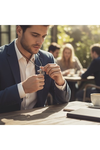 Yalnız Kurt Çelik Kolye Ucu Silver