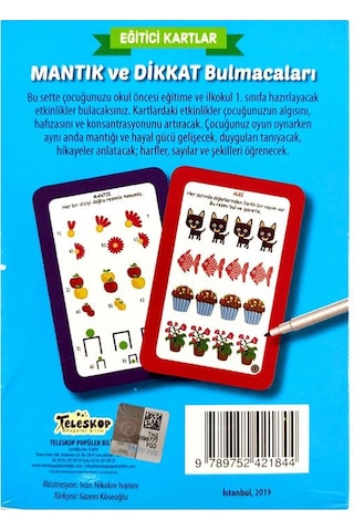 Mantık Ve Dikkat Bulmacaları Eğitici Kartlar - Etkinlik Kartları
