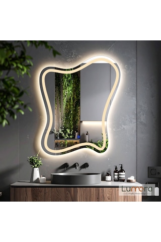 Elvenor Günışığı Lazer Kumlamalı Lavabo & Banyo Aynası Dokunmatik Sensörlü 90 X 70 Cm Cm